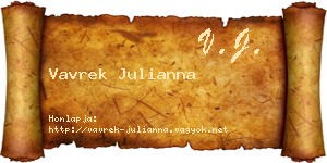 Vavrek Julianna névjegykártya
